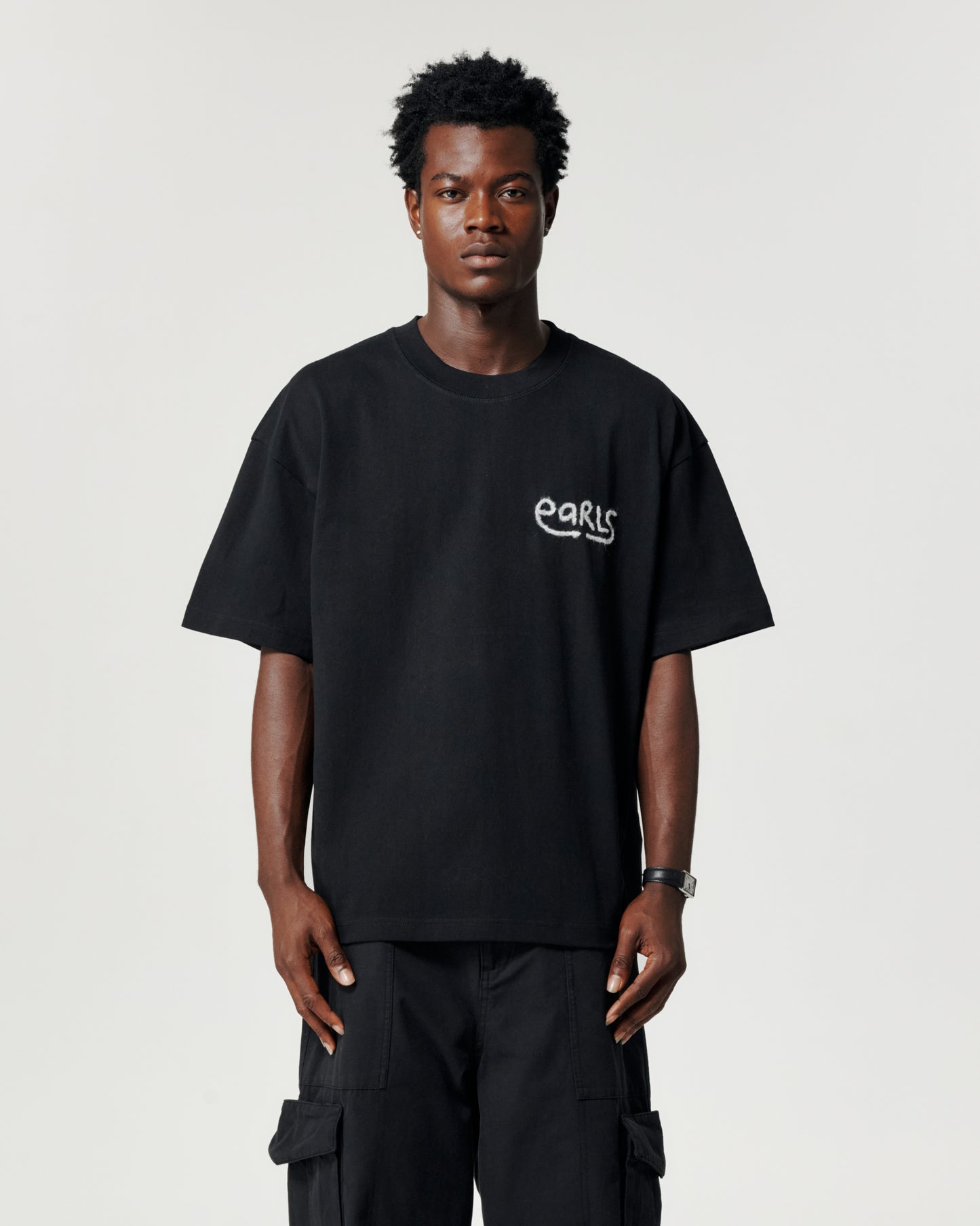 Thick Stitch Block Tee - Black/Grey