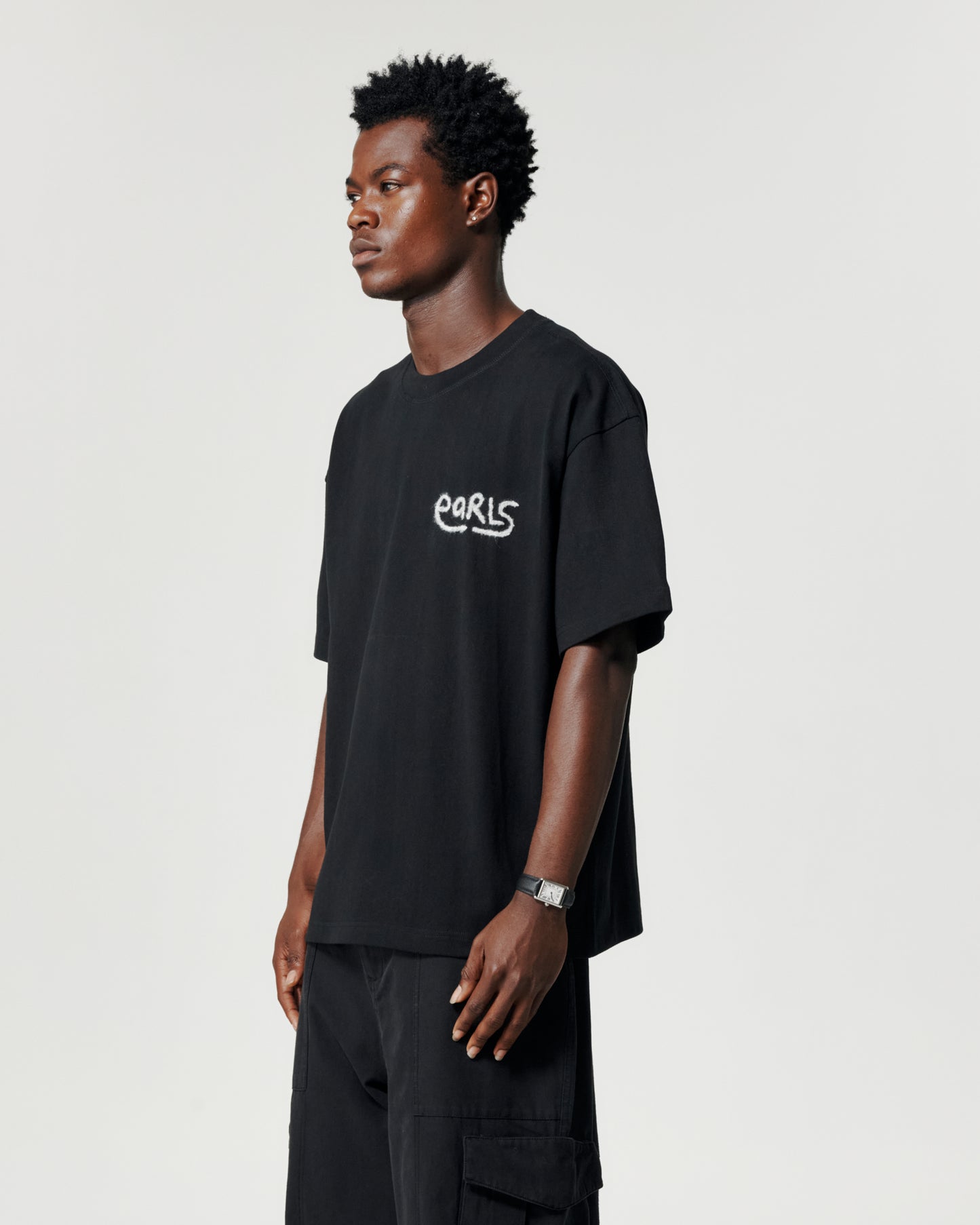 Thick Stitch Block Tee - Black/Grey