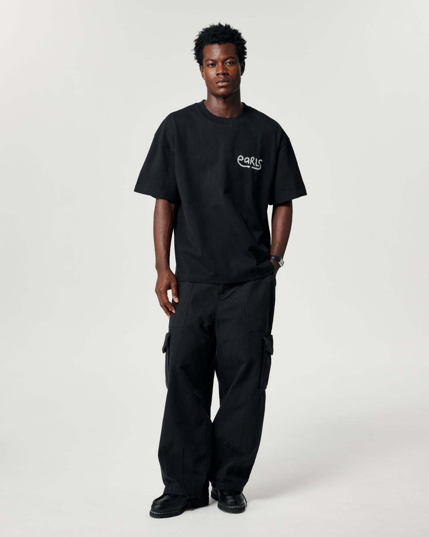 Thick Stitch Block Tee - Black/Grey