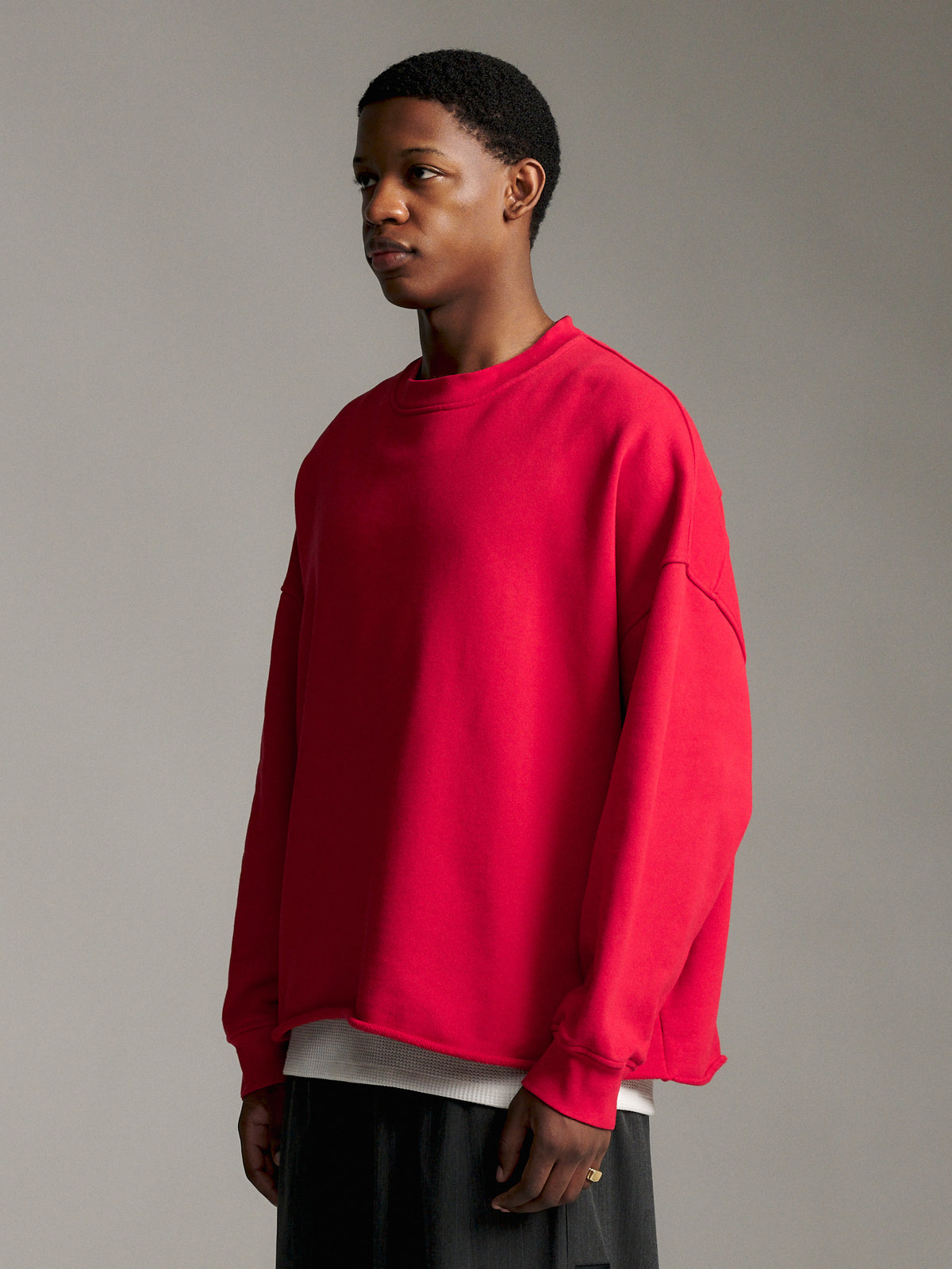 Crew Red Frame Raw Edge Crew - Red – Earls Collection