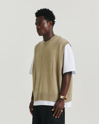 Distressed Knit Tank - Wheat