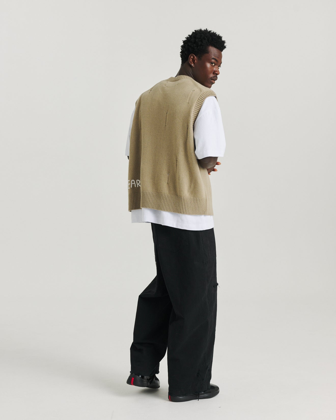 Distressed Knit Tank - Wheat