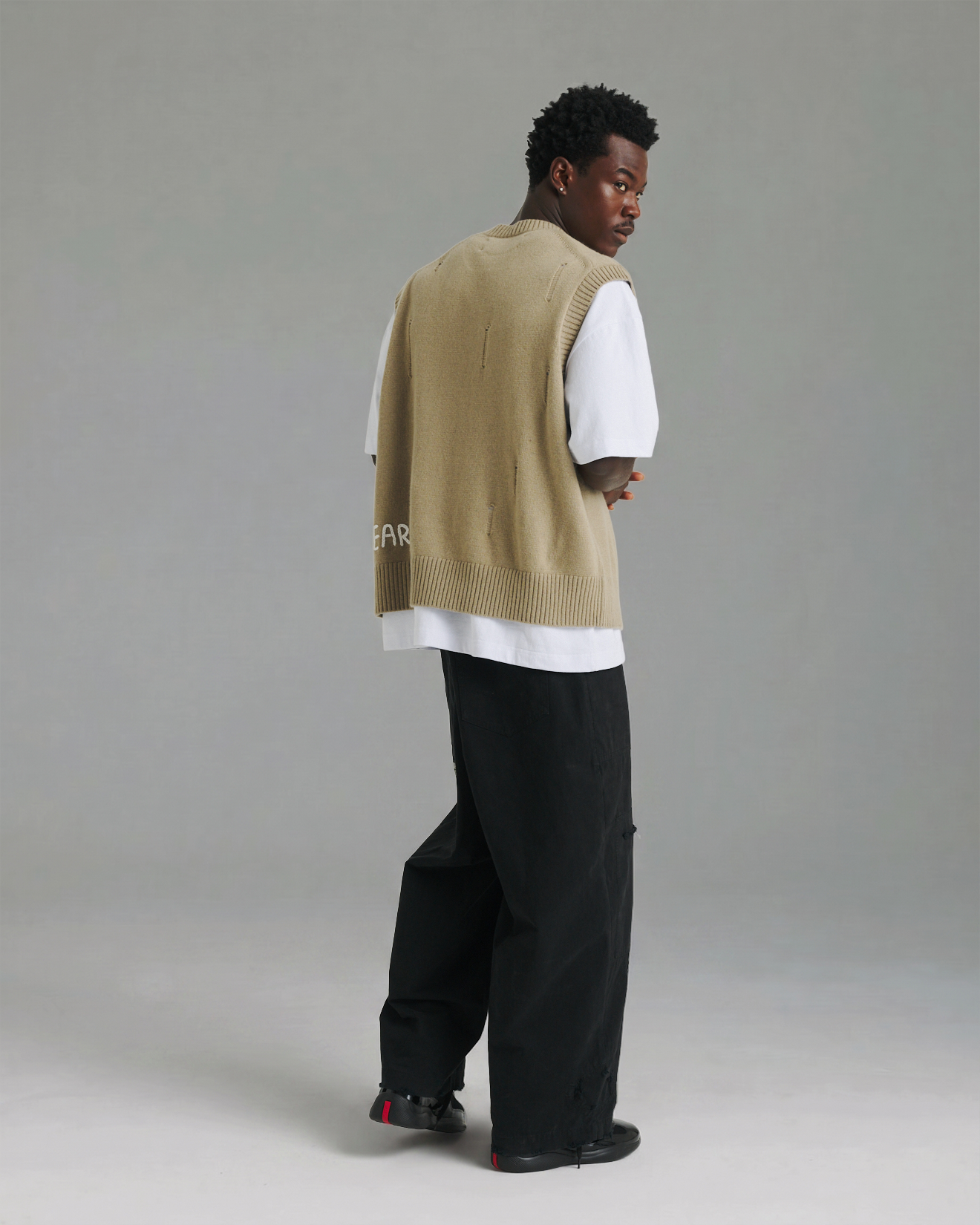 Distressed Knit Tank - Wheat