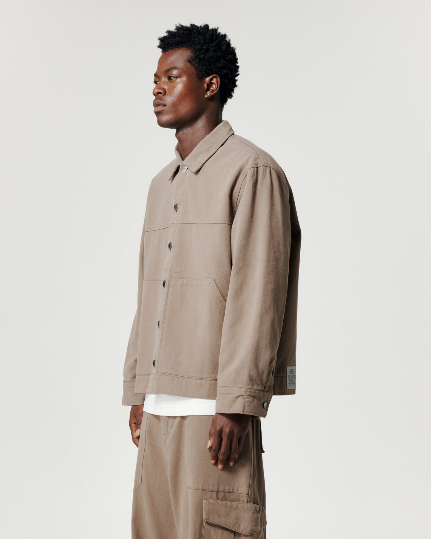 Cropped Work Jacket - Quicksand