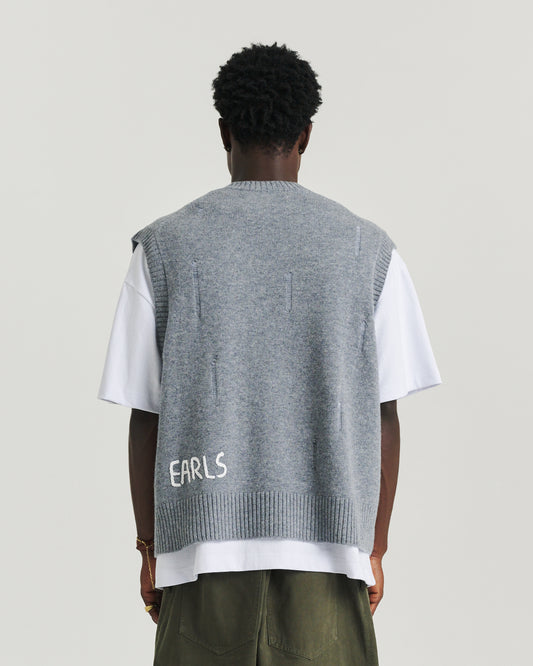 Distressed Knit Tank - Grey Marle