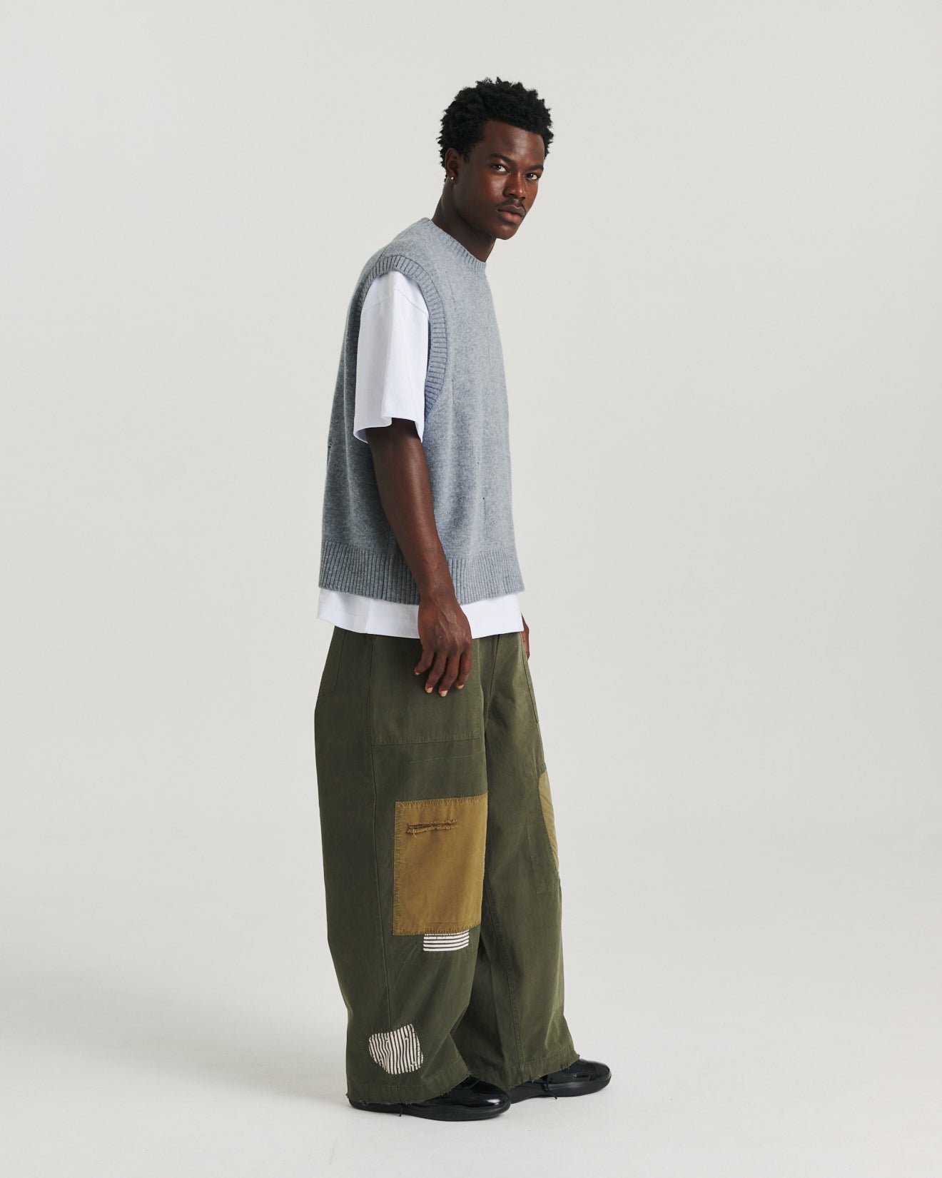 Distressed Knit Tank - Grey Marle