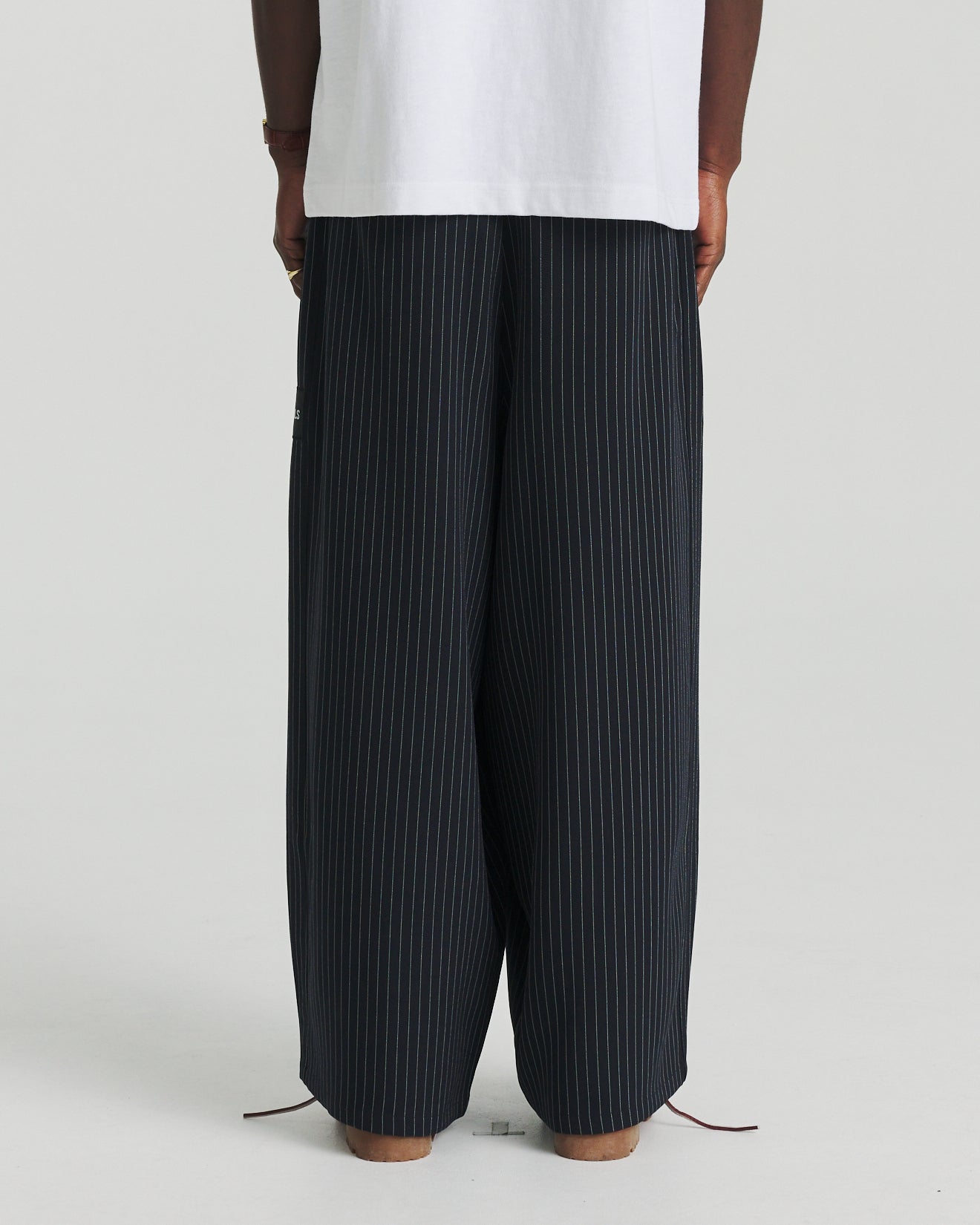 Relax Pant - Navy/Silver Pinstripe