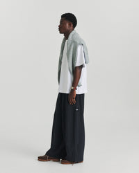 Relax Pant - Navy/Silver Pinstripe