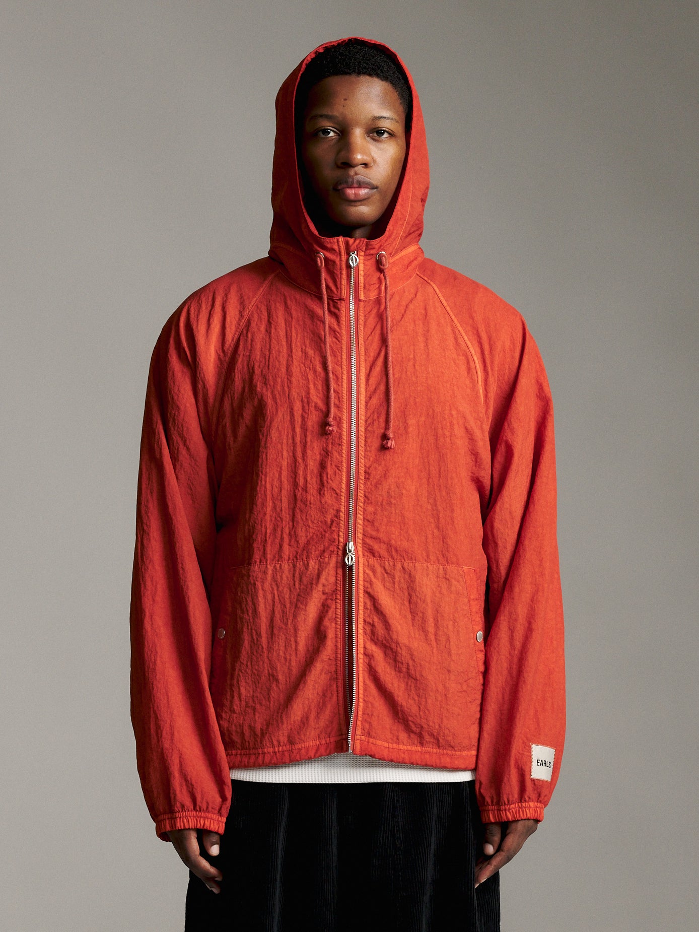 Nylon Zip Hood - Brick
