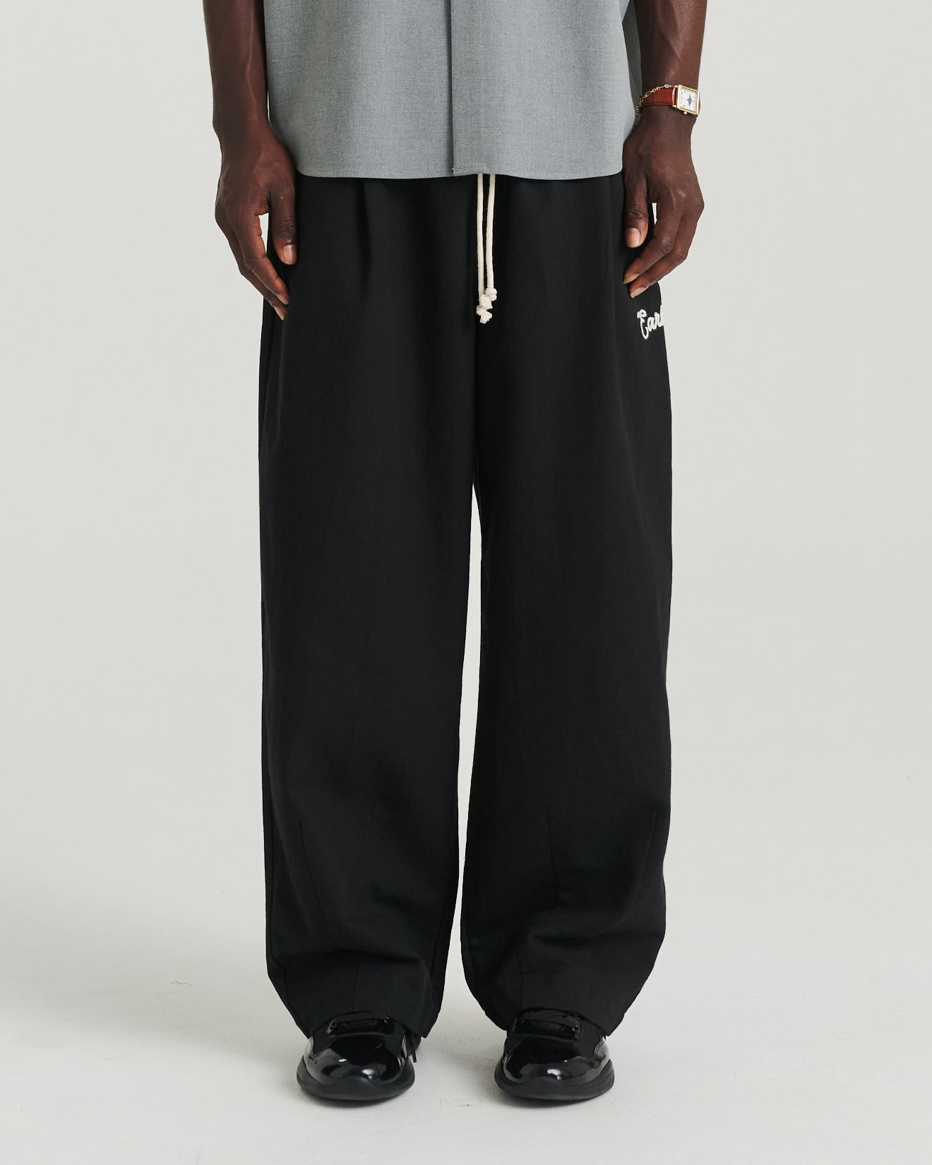 Cotton/Linen Easy Pant - Black