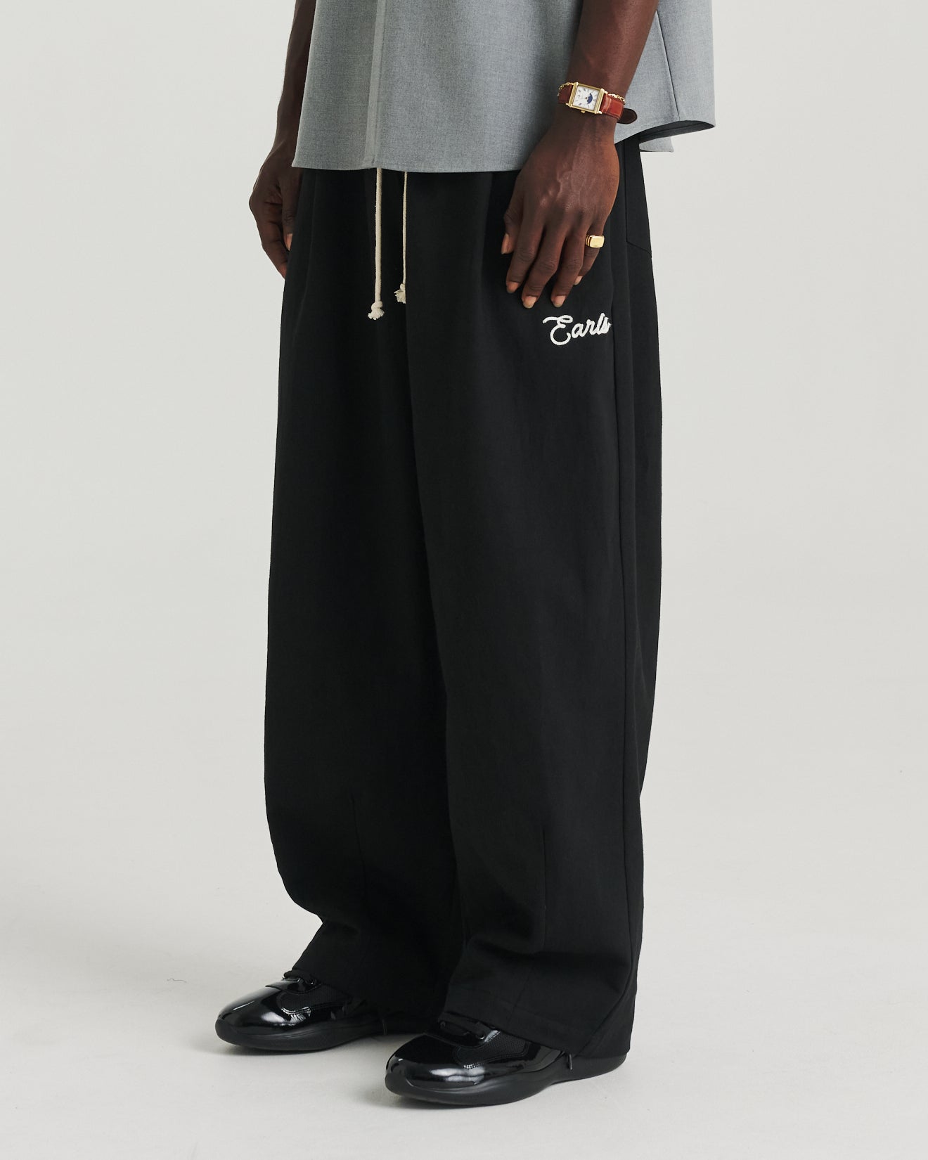 Cotton/Linen Easy Pant - Black
