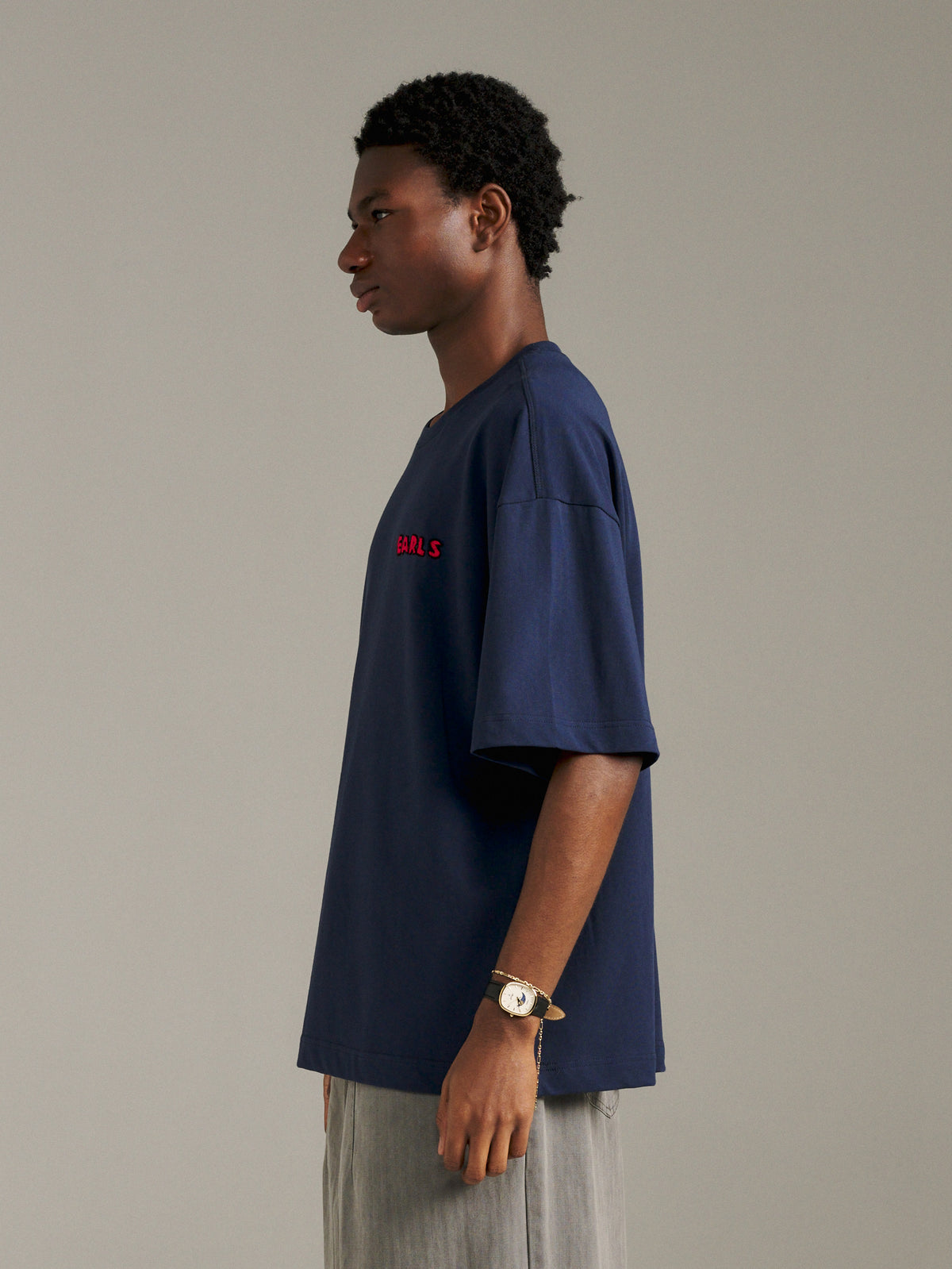 Raised Stitch Tee - Navy