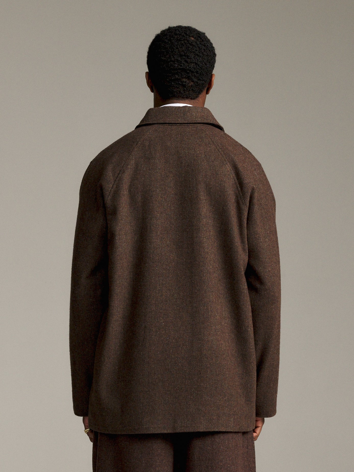 Tweed Overcoat - Deep Brown