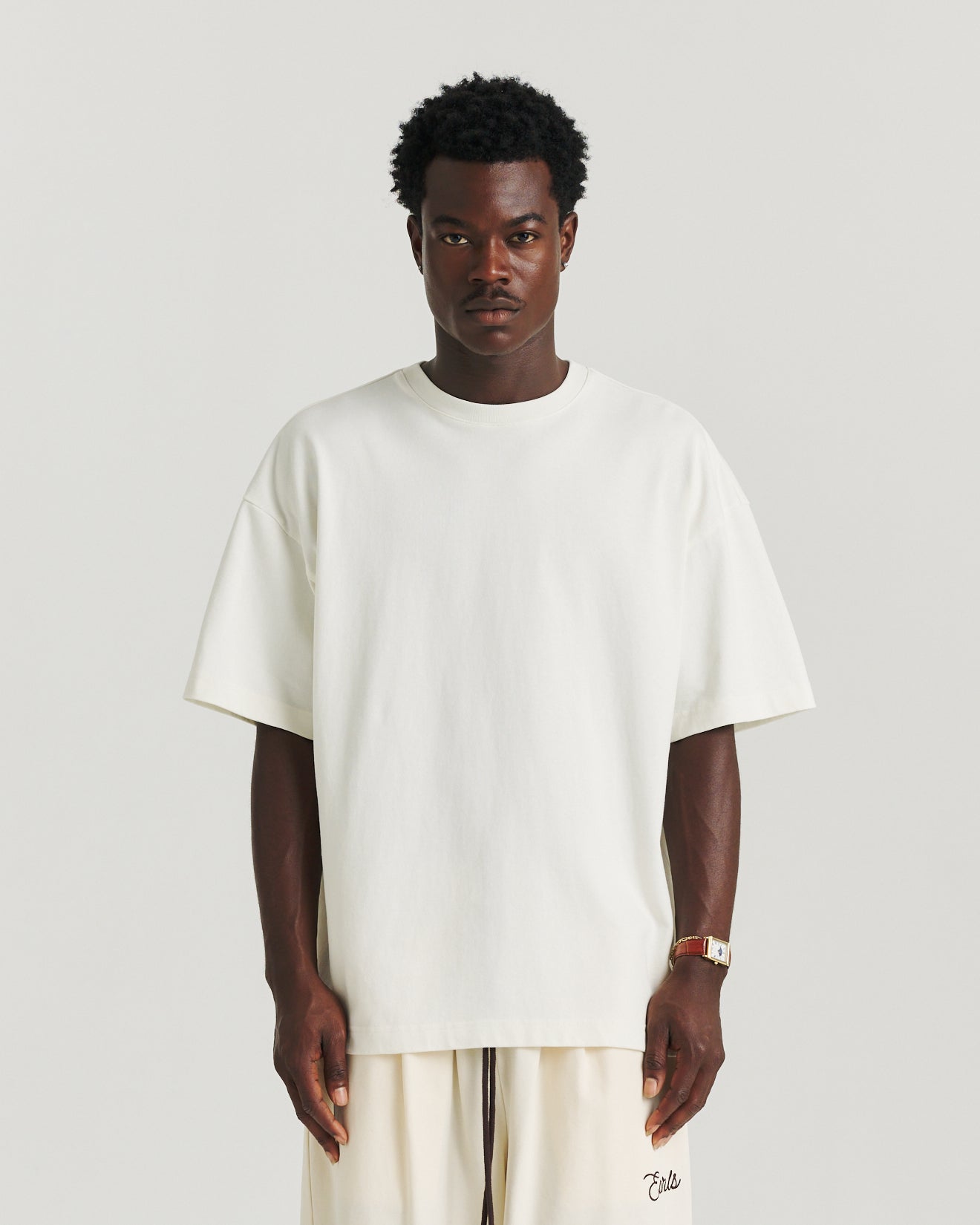 Felt Tee - Off White/Brown