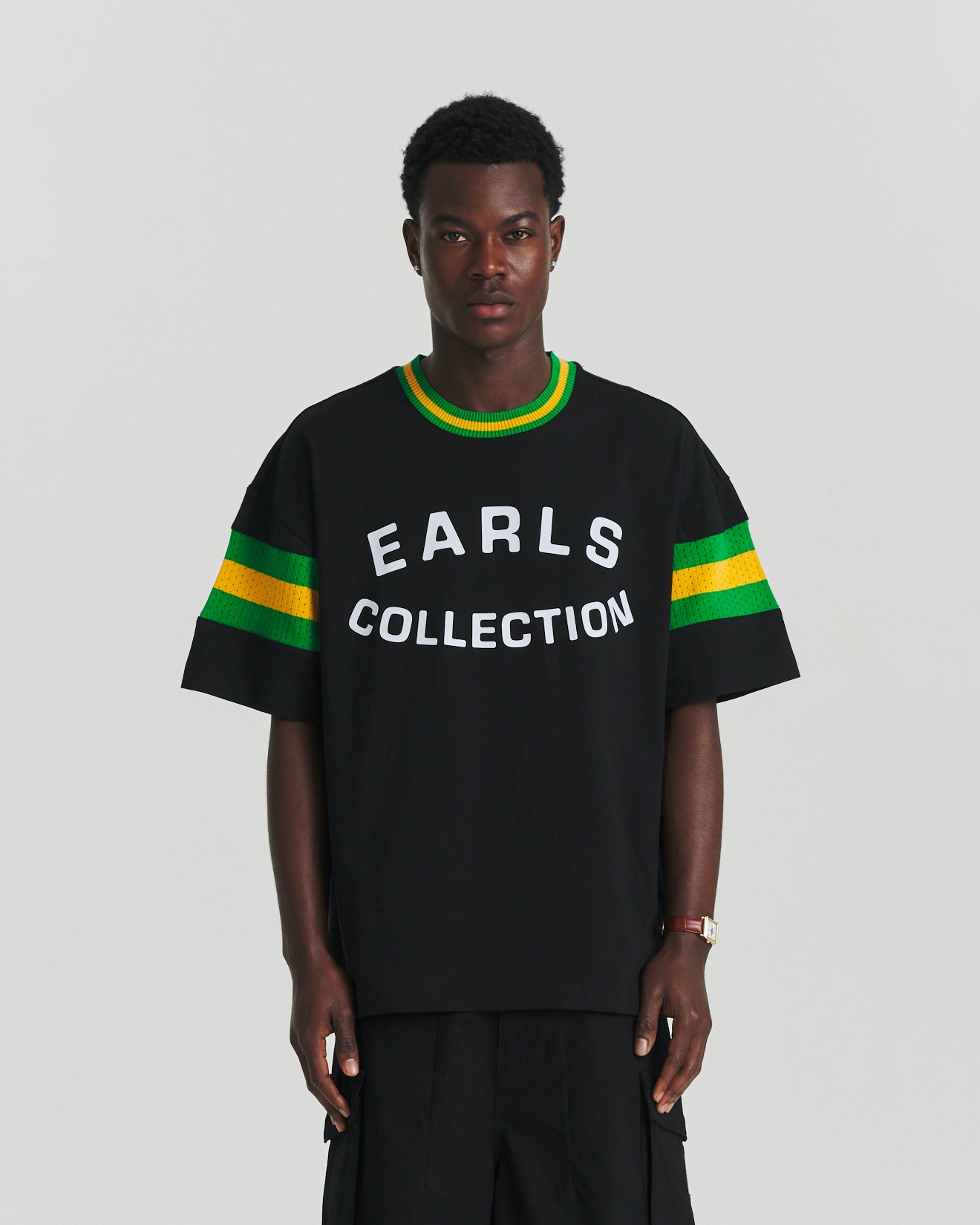 Knit Panel Tee - Black