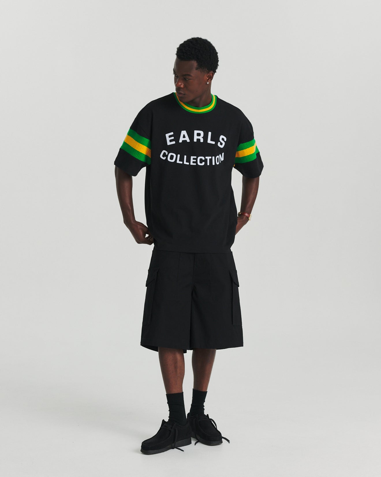 Knit Panel Tee - Black