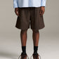 Tweed Relax Short - Deep Brown