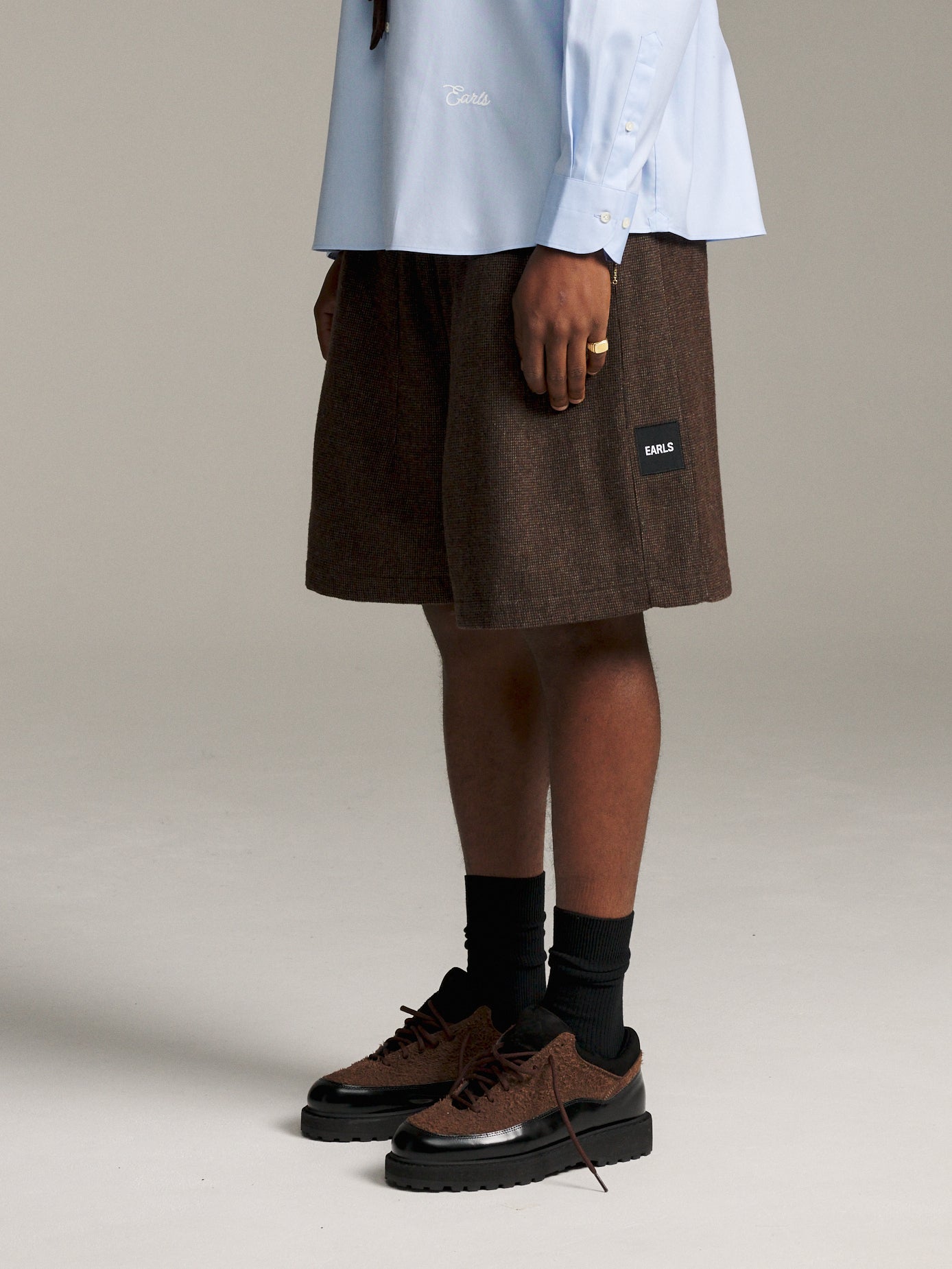 Tweed Relax Short - Deep Brown