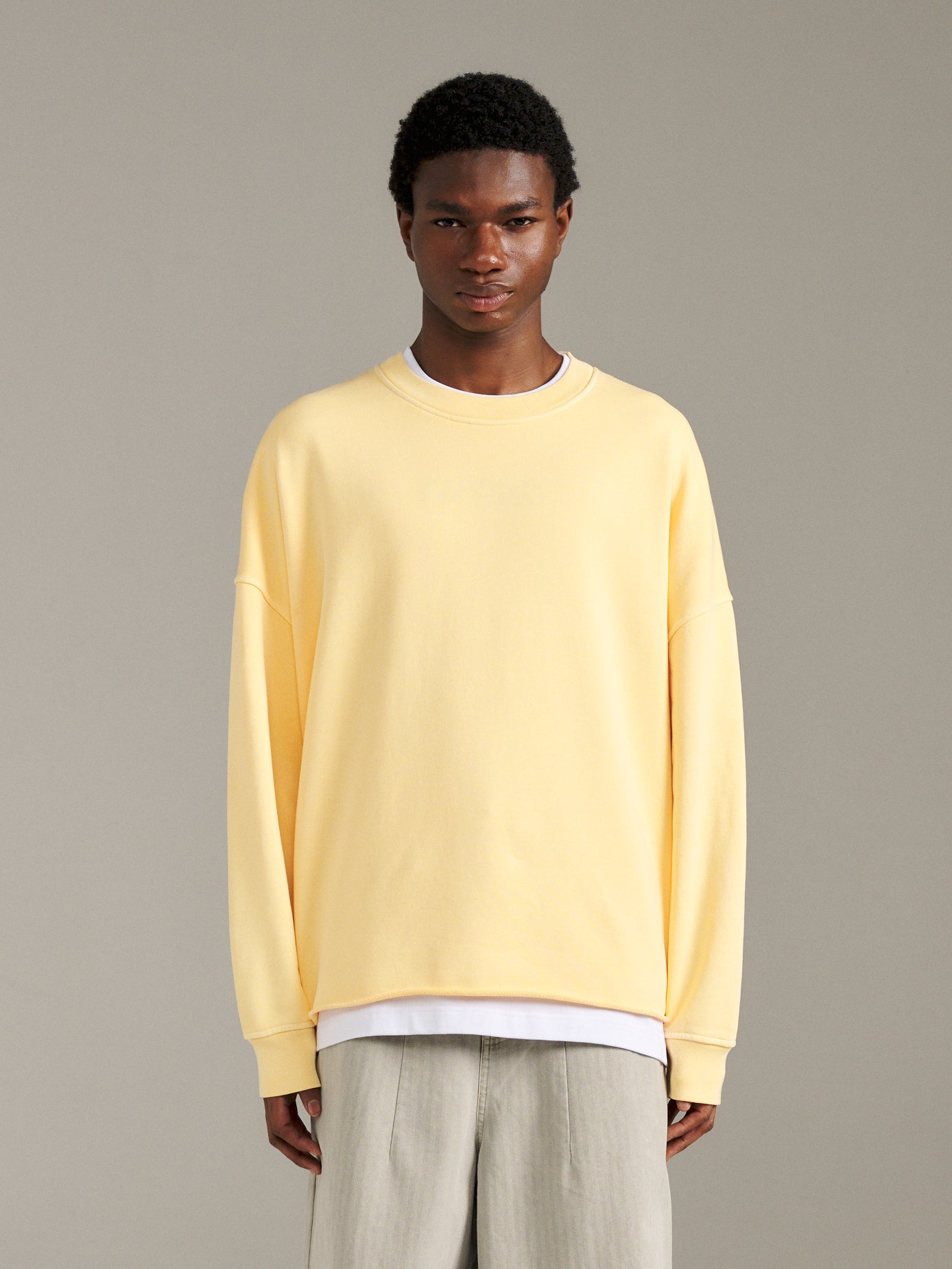 Raw Edge Crew - Pale Yellow