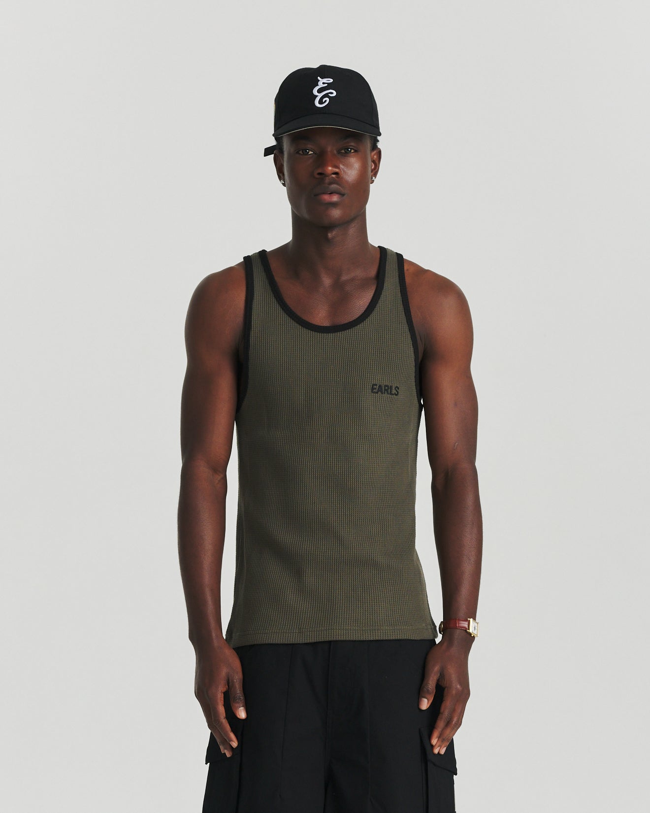 Icon Singlet - Contrast Khaki