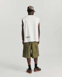 Distressed Rib Tank - White