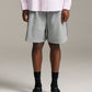 Piped Relax Short - Dark Grey Marle