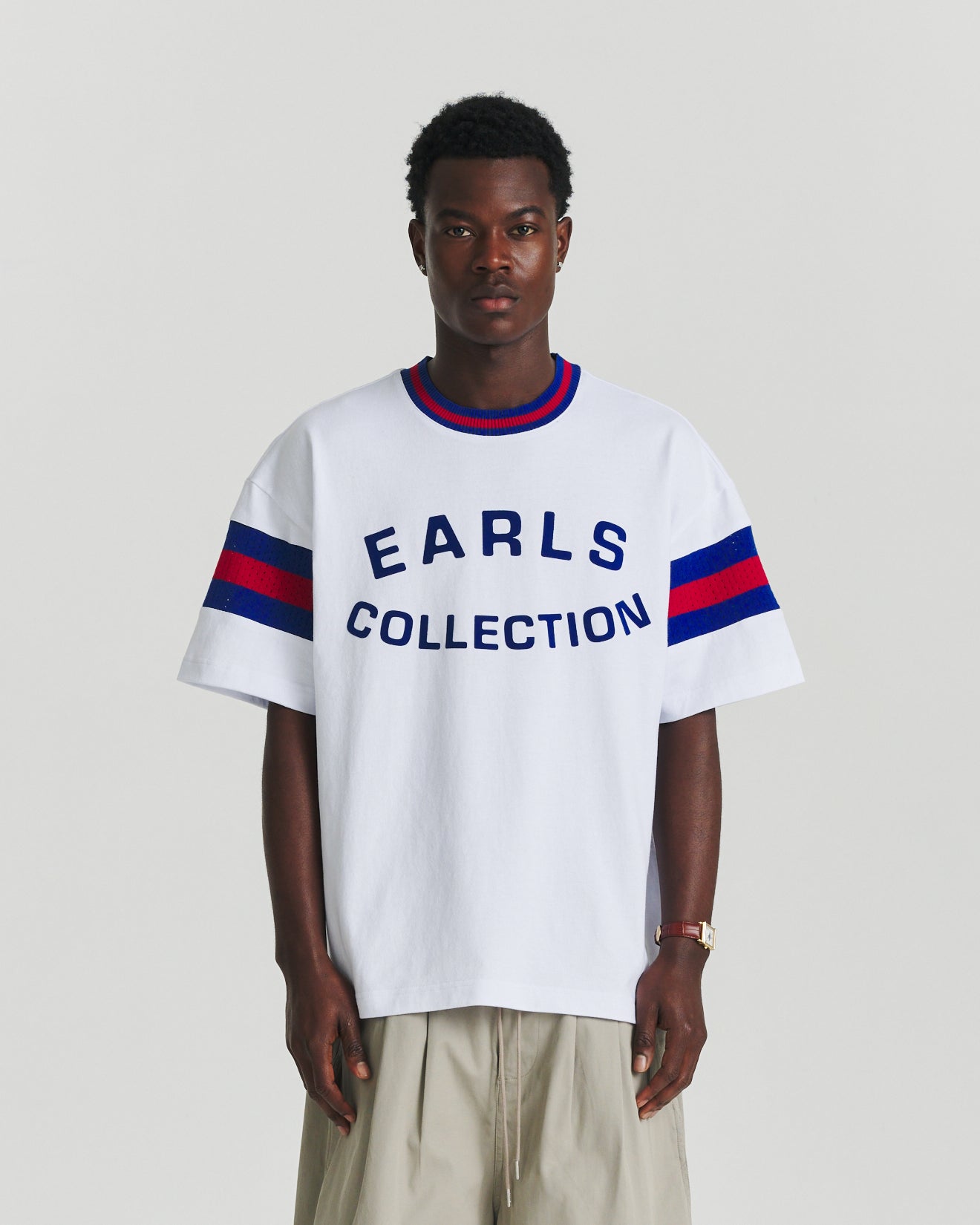 Knit Panel Tee - White