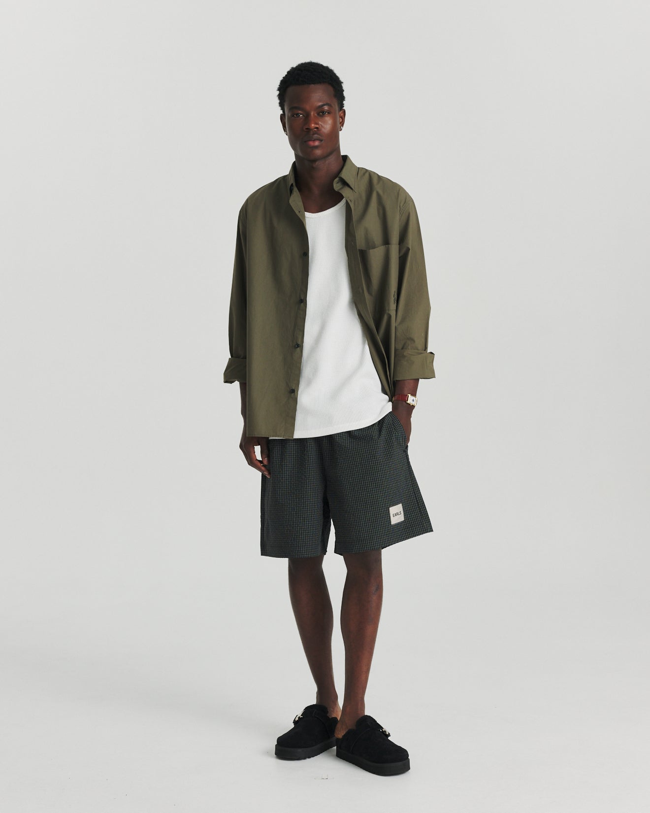 Seersucker Swim Short - Black