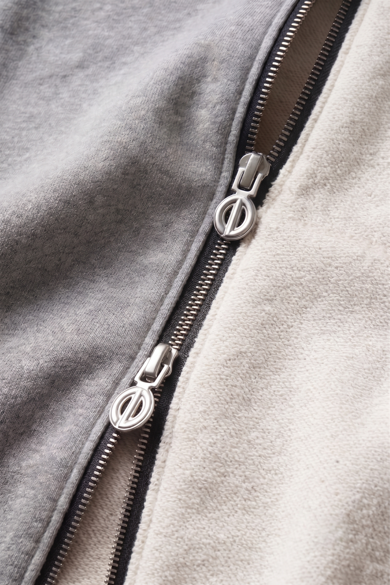 Contrast Zip Hood - Grey Marle