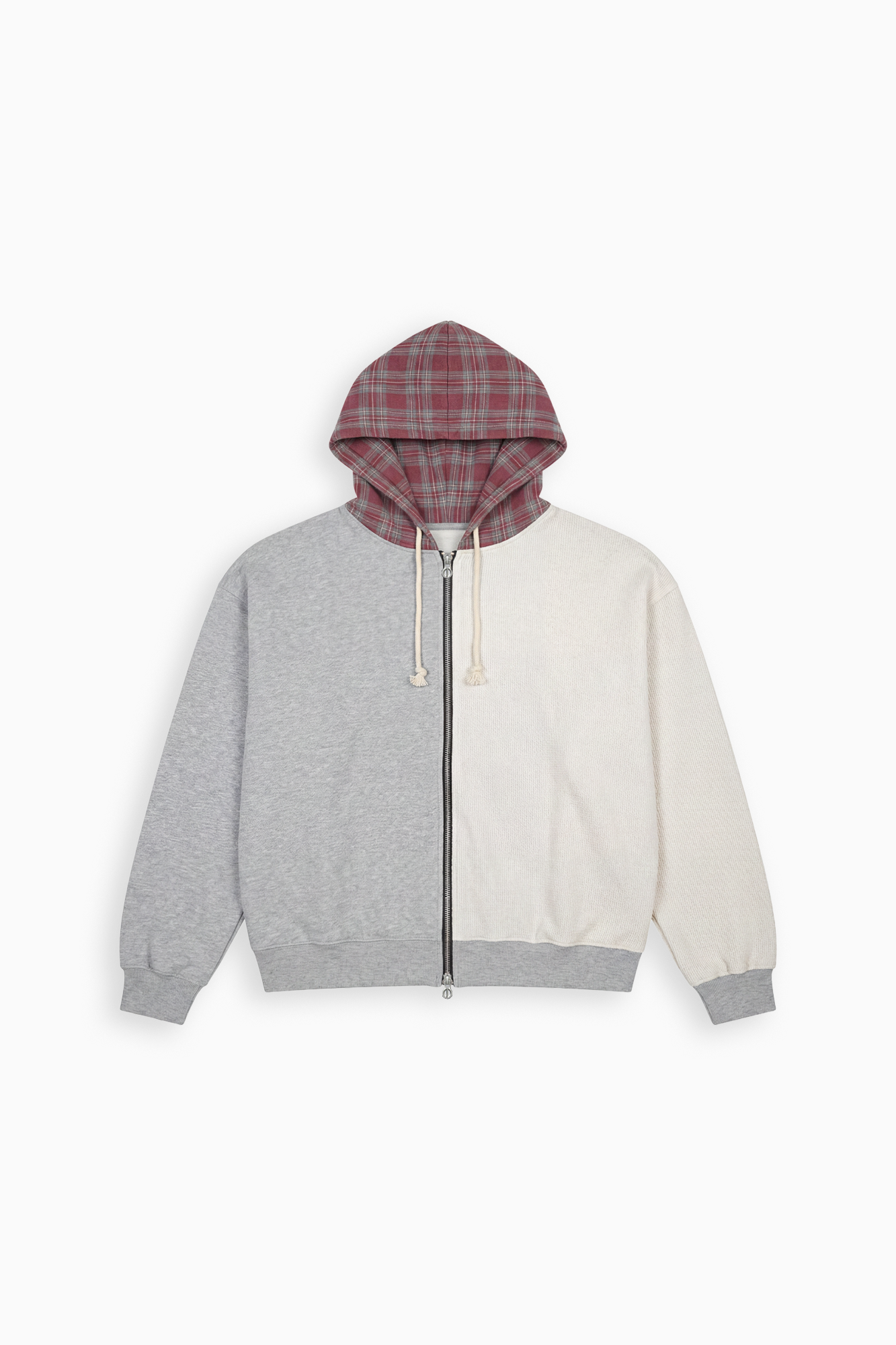 Contrast Zip Hood - Grey Marle