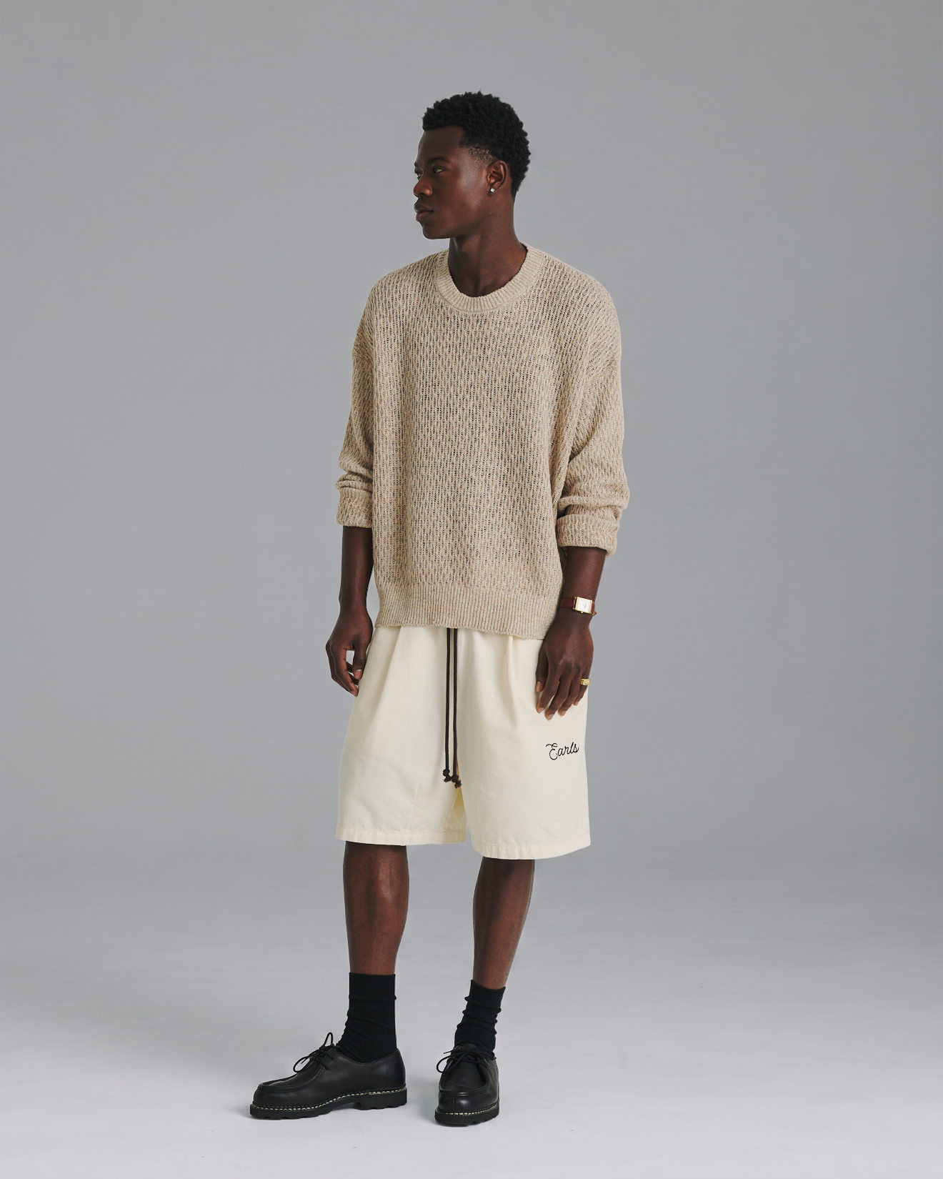 Linen Knit Crew - Orange