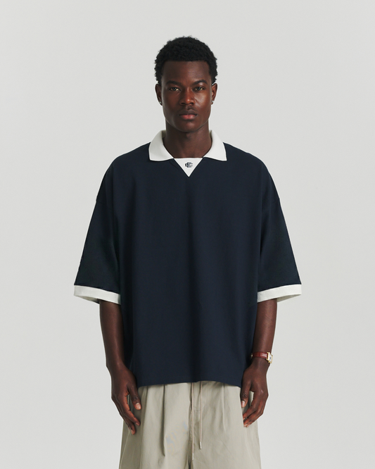 Sports Polo - Navy/Pristine