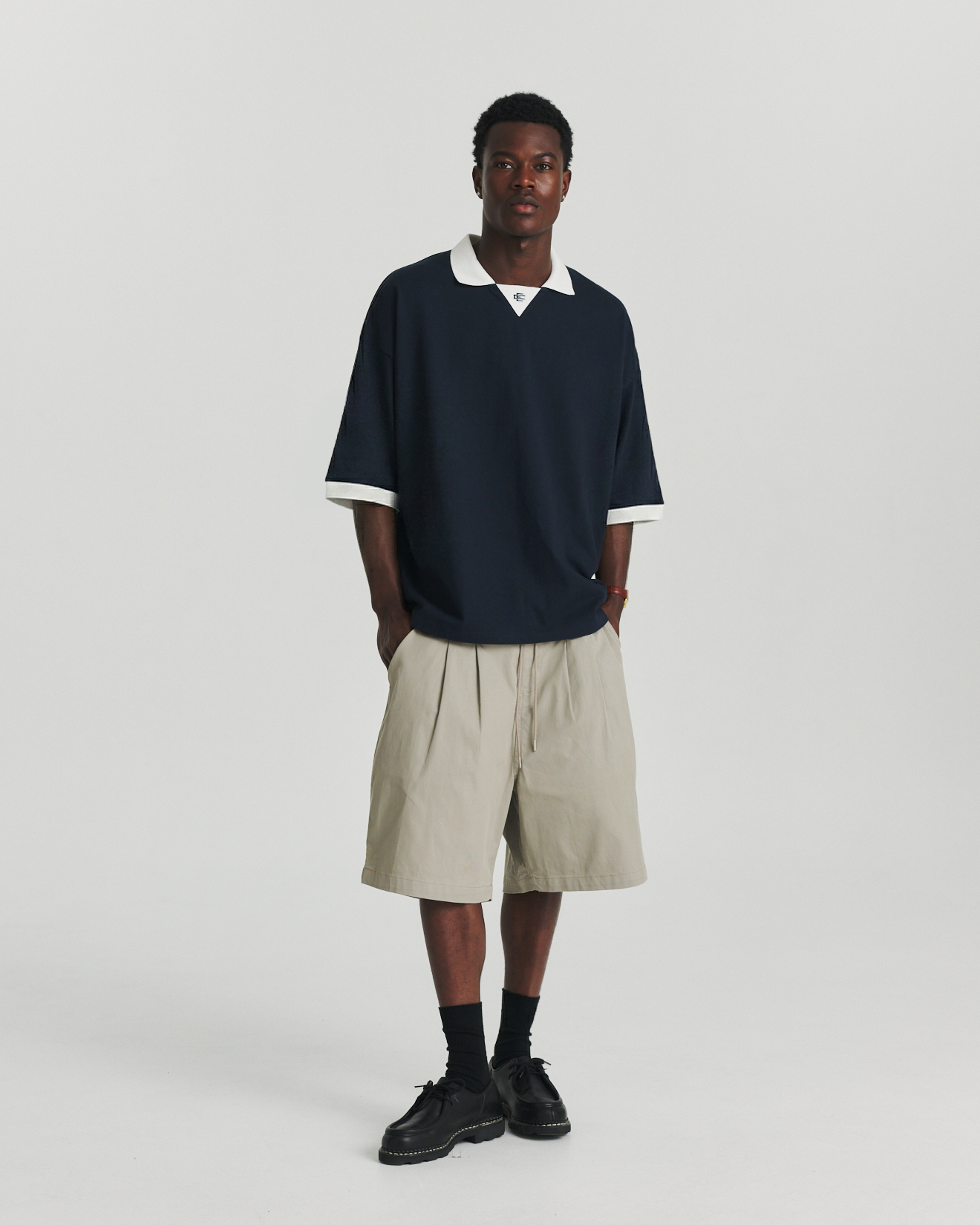 Sports Polo - Navy/Pristine