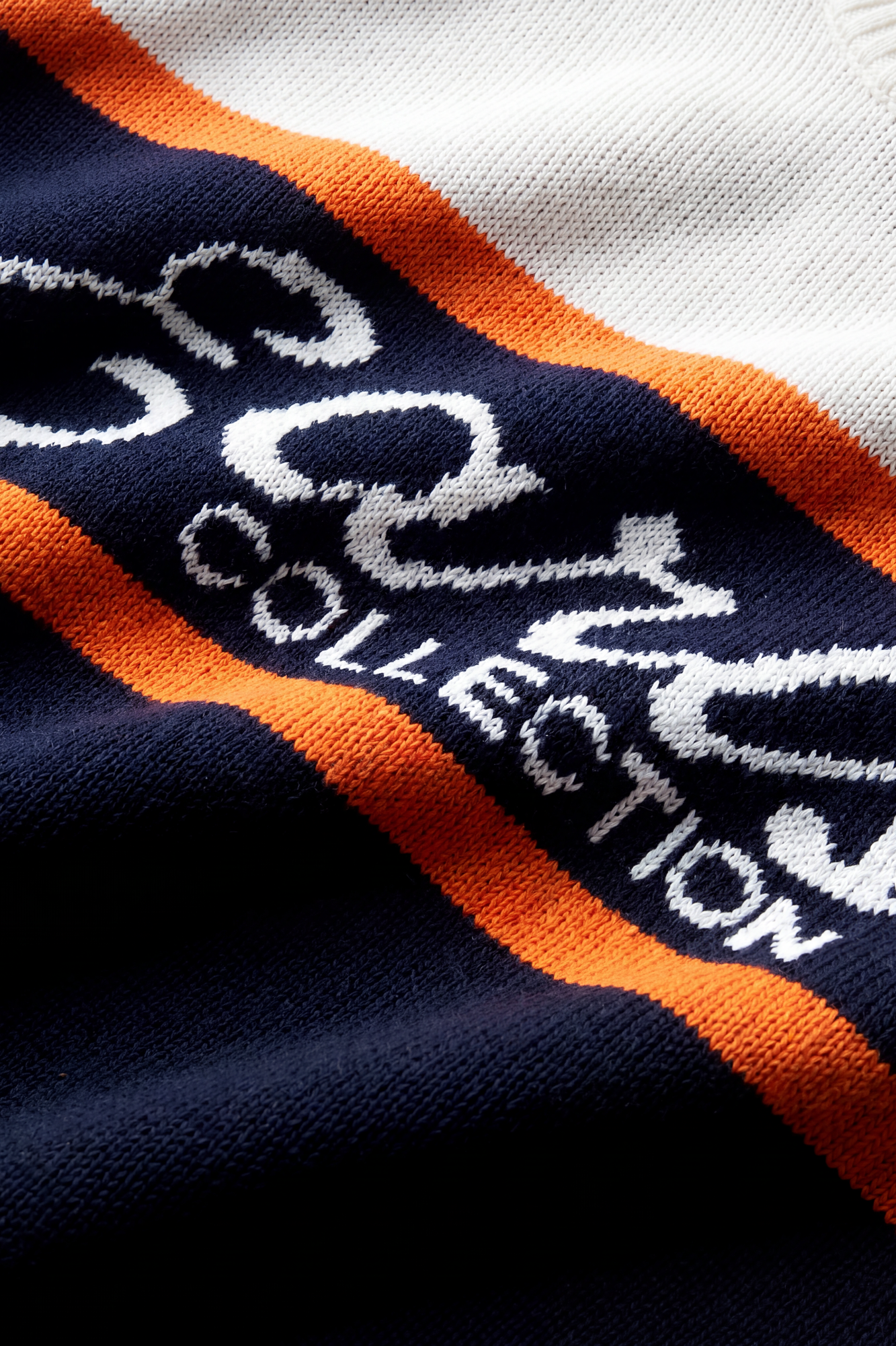 Sideline Intarsia - Navy/Orange