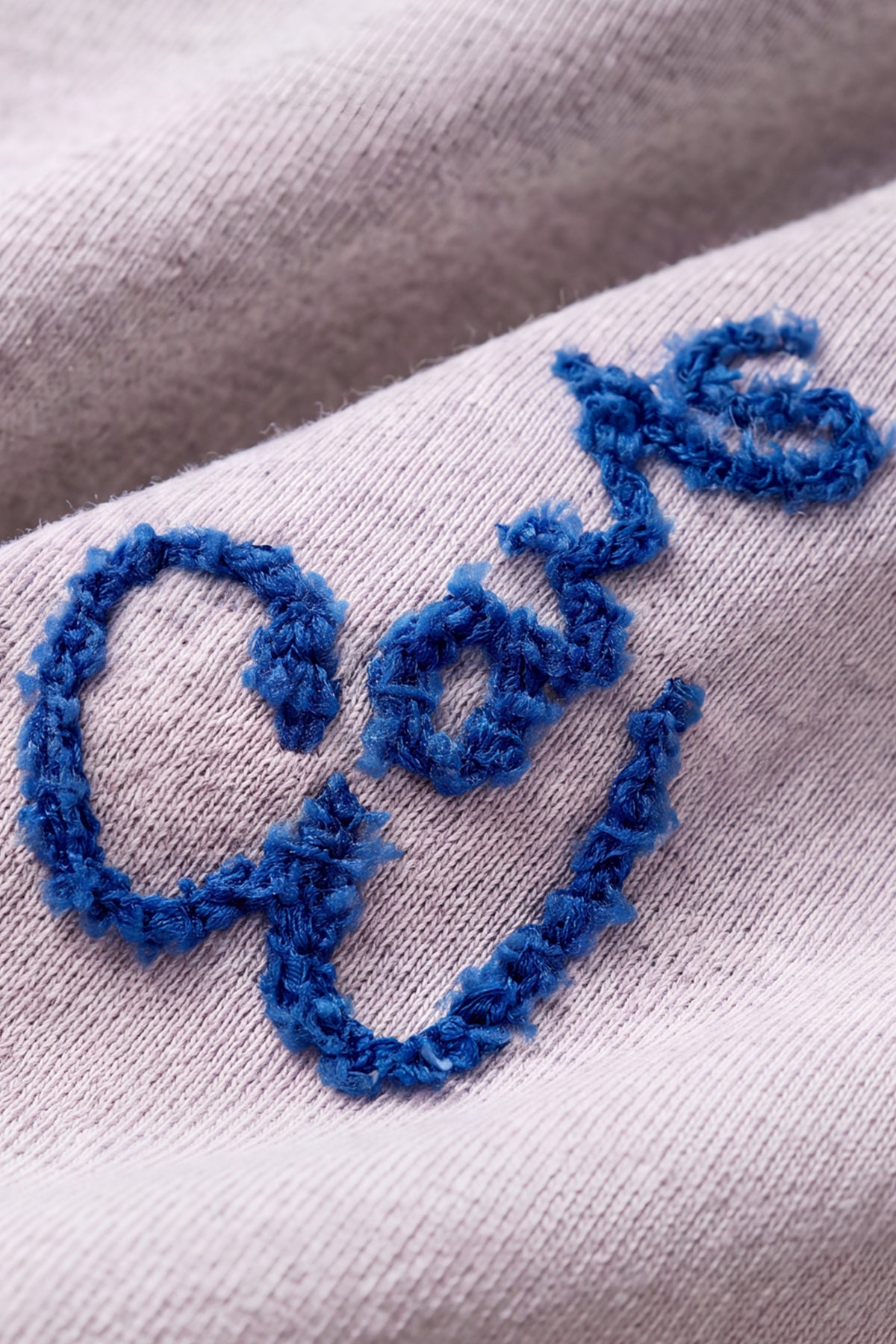 Rough Embroidery Tee - Grey Marle