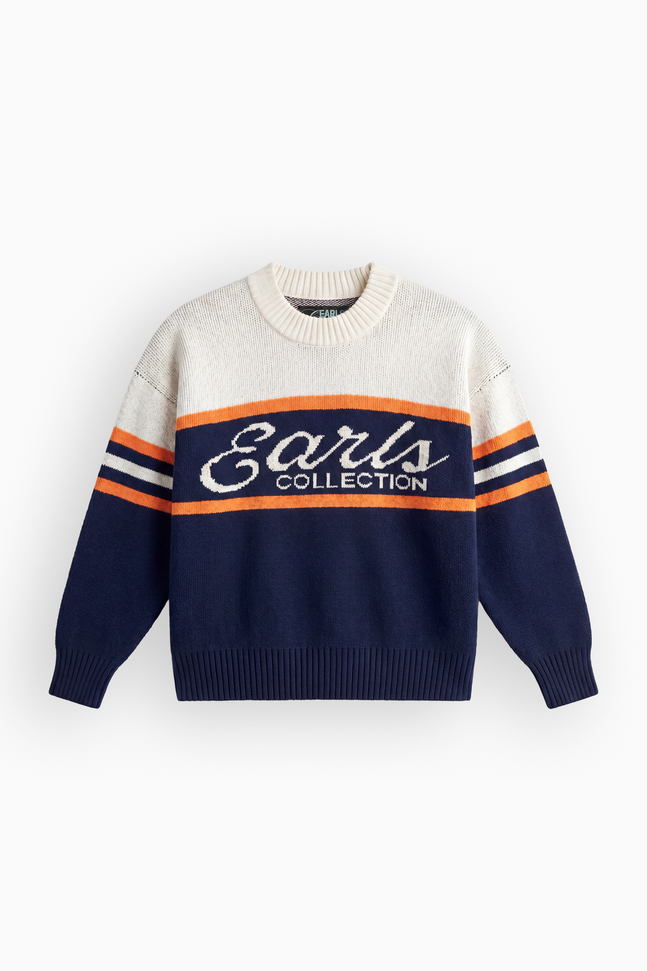 Sideline Intarsia - Navy/Orange