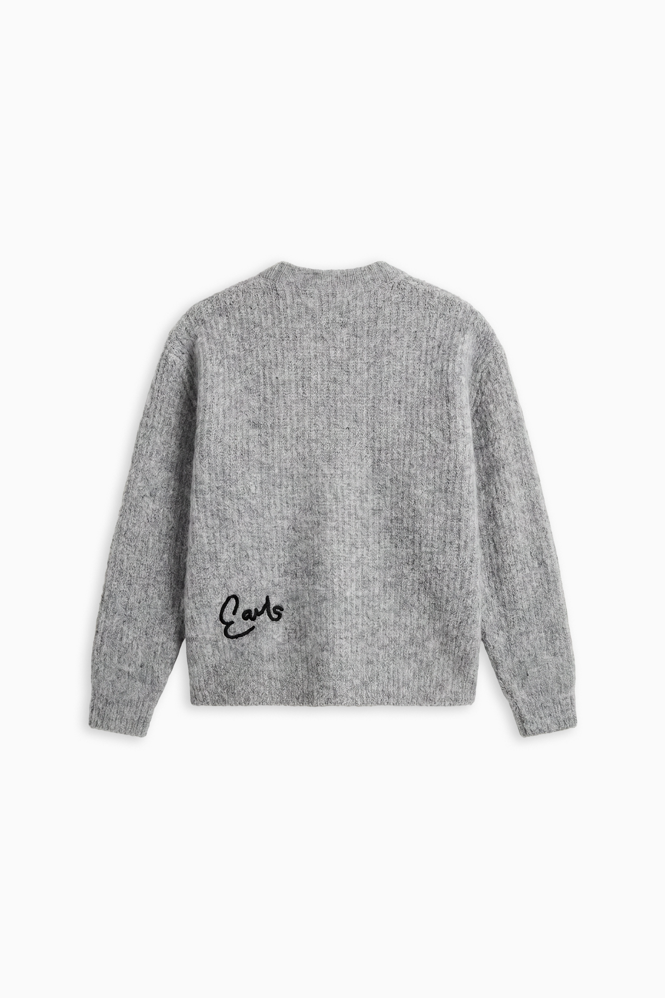 V-Neck Mohair Knit - Grey Marle