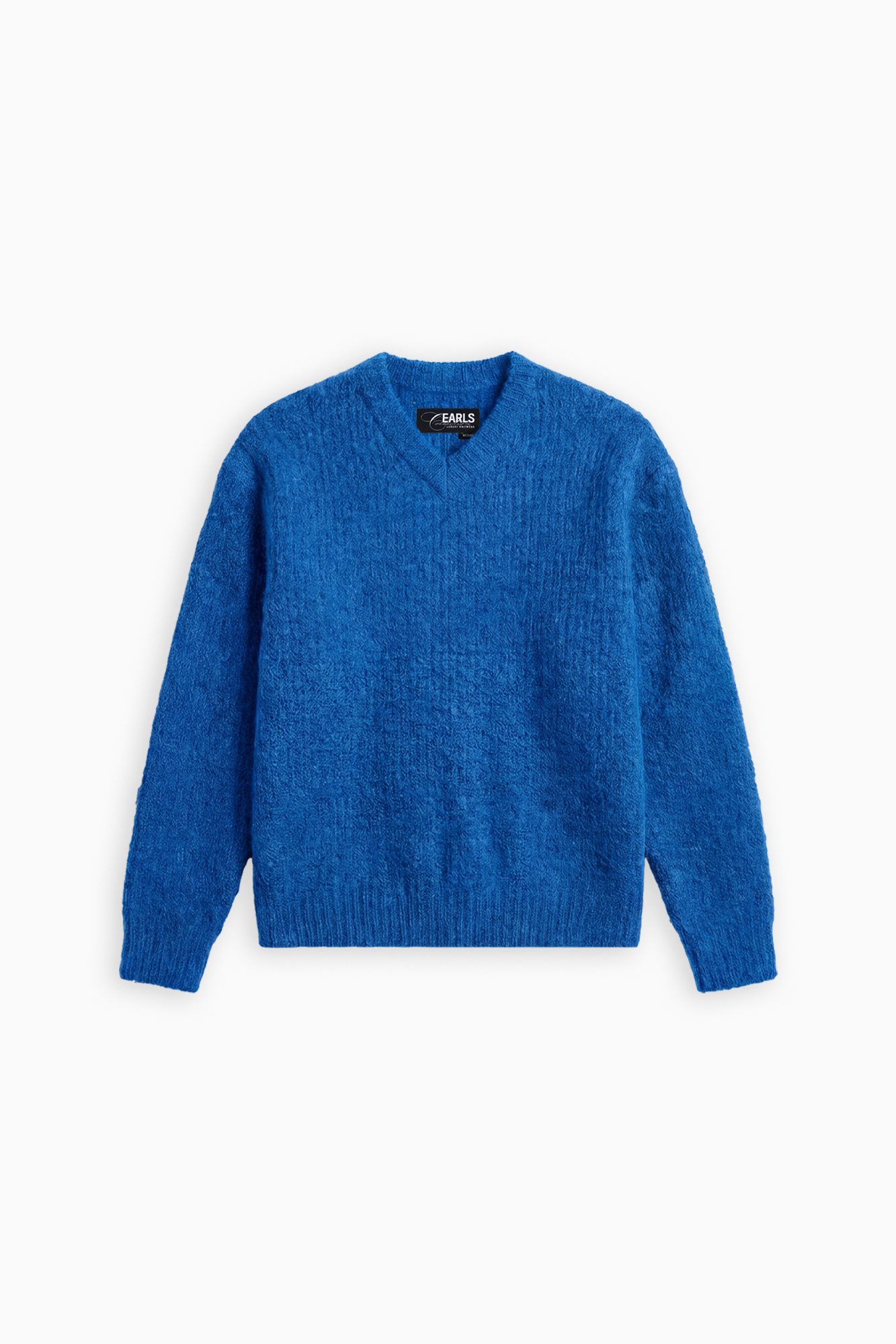 V-Neck Mohair Knit - Cobalt
