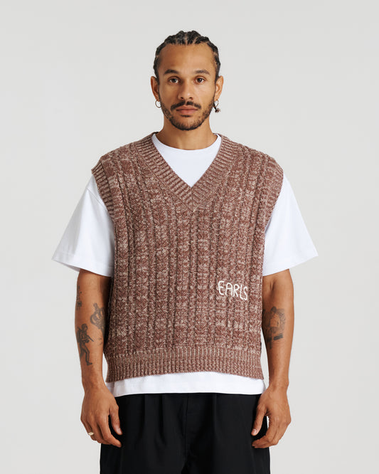 Cableknit Vest - Rich Earth