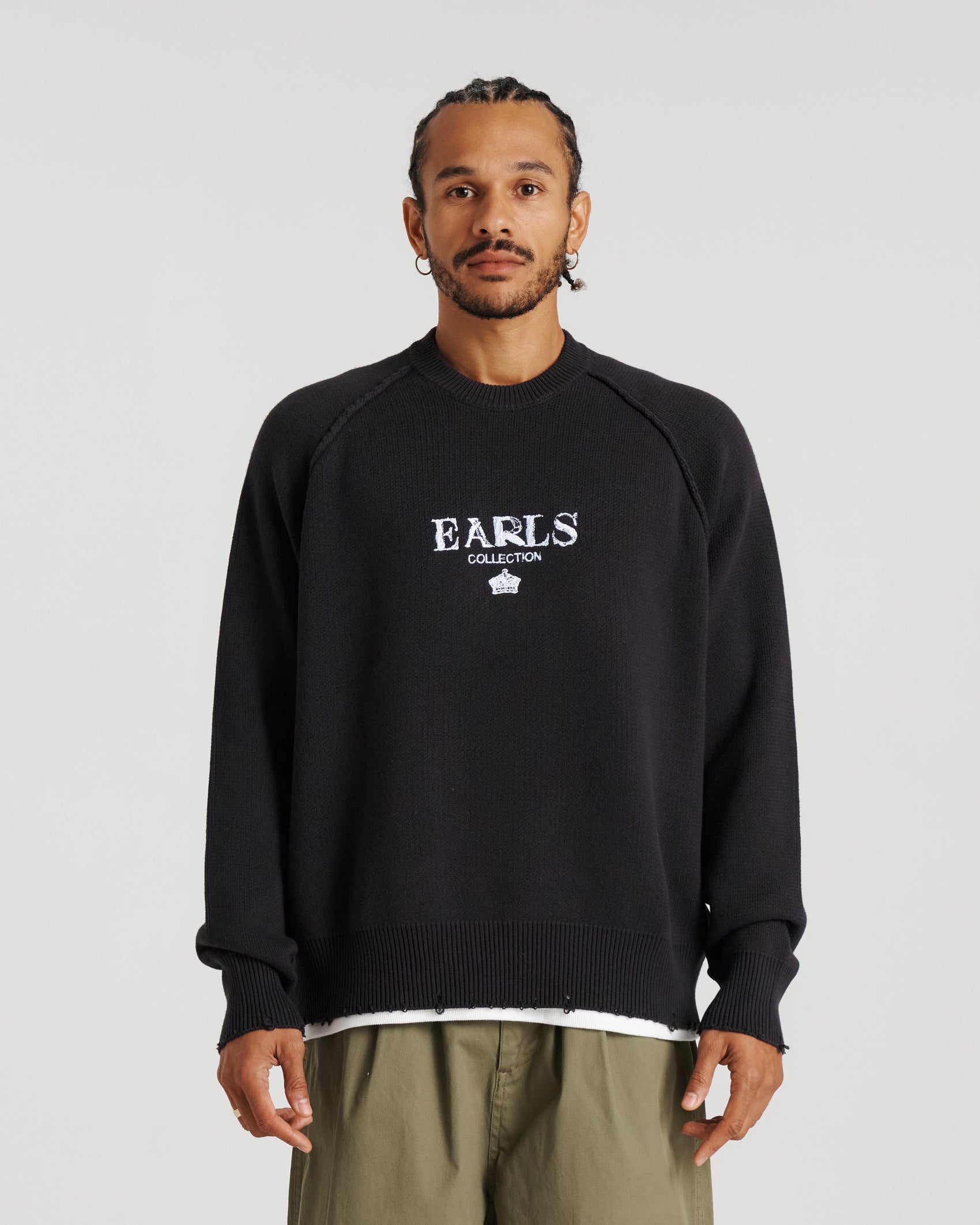Distressed Hem Knit - Black