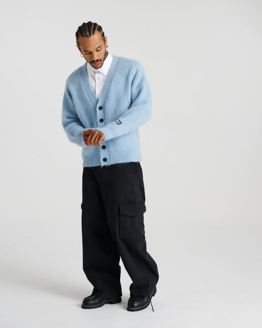 Mohair Cableknit Cardigan - Ice