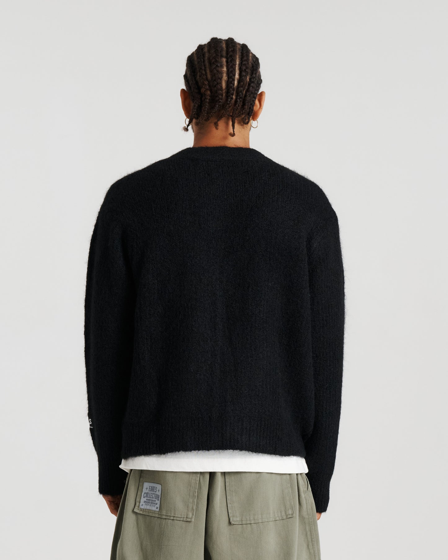 Mohair Cableknit Cardigan - Black