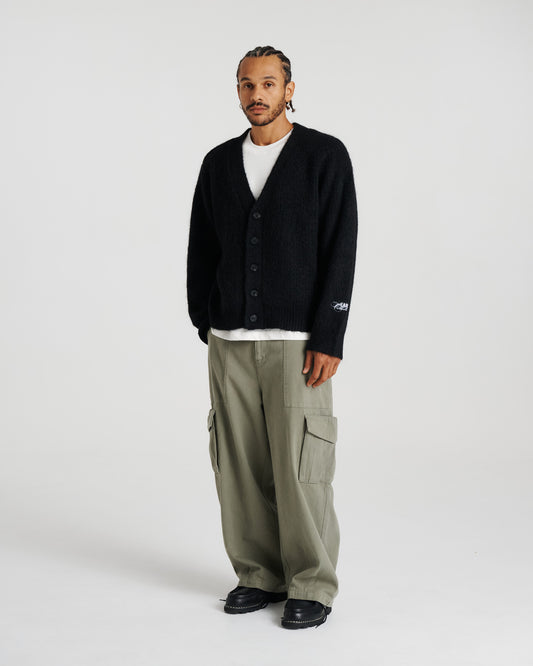 Mohair Cableknit Cardigan - Black