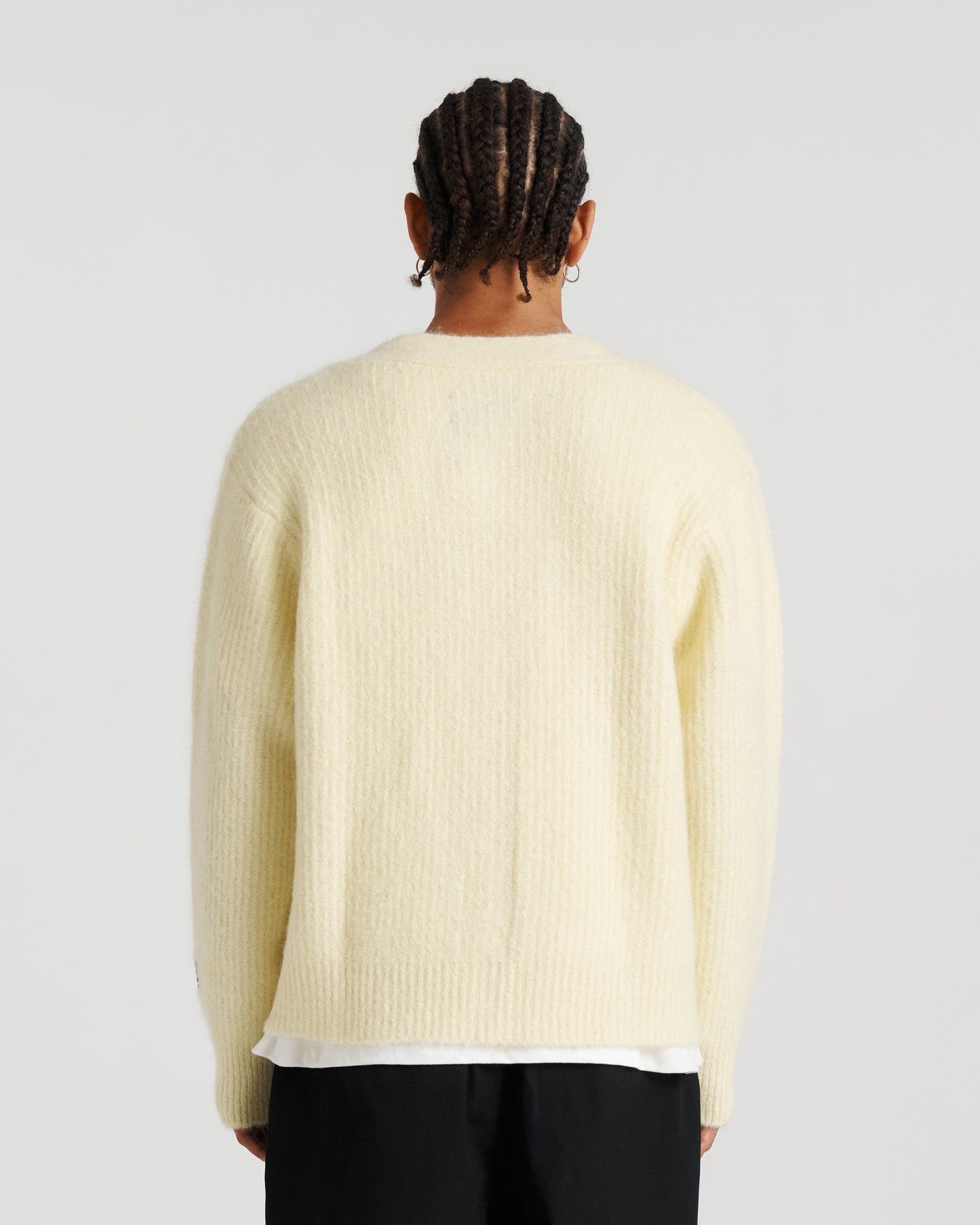 Mohair Cableknit Cardigan - Lemon