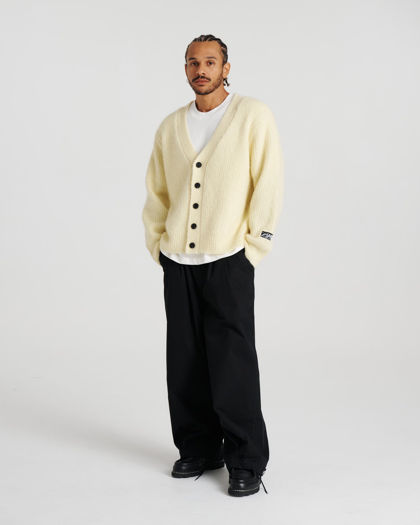 Mohair Cableknit Cardigan - Lemon