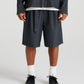 Twin Pleat Wool Short - Charcoal