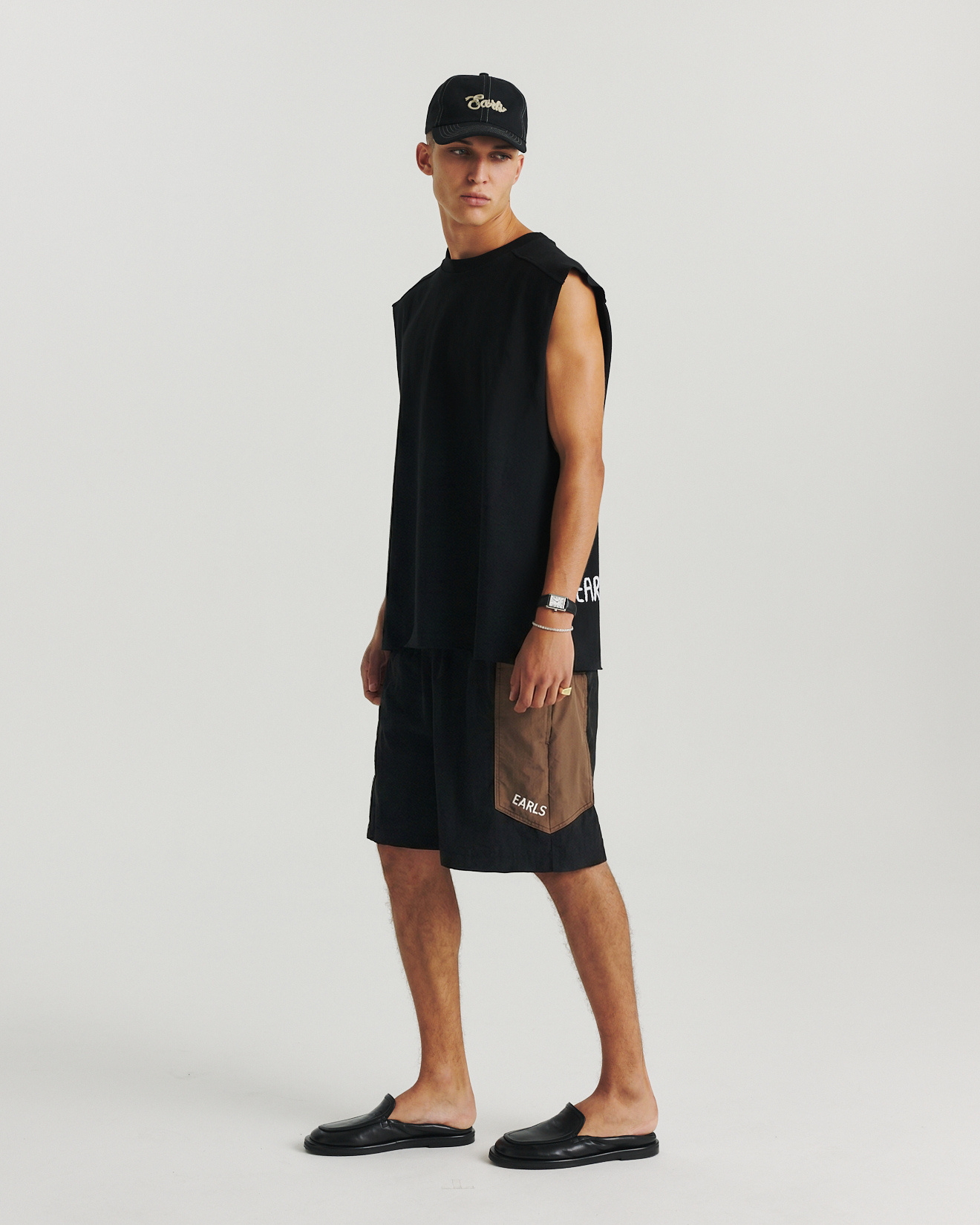 Panelled Swim Short - Black