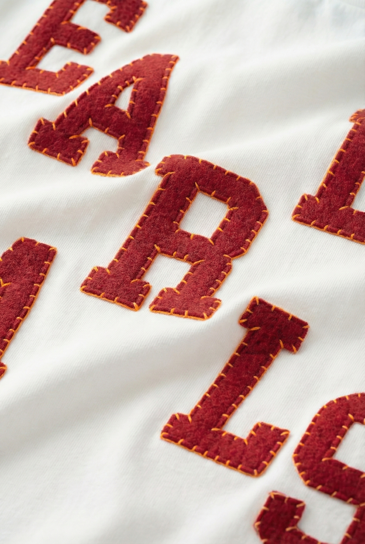 Felt Tee - White/Brick