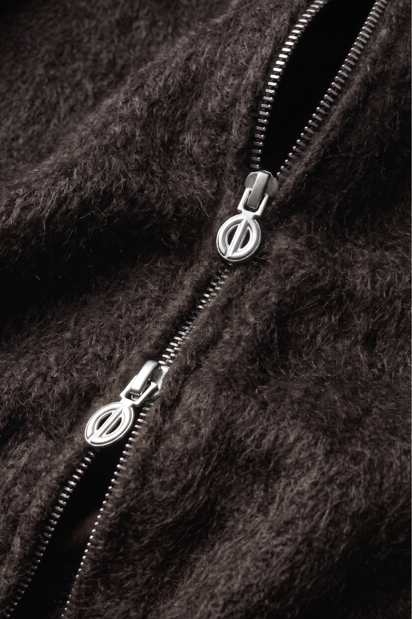 Furry Zip Hood - Brown