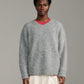 V-Neck Mohair Knit - Grey Marle